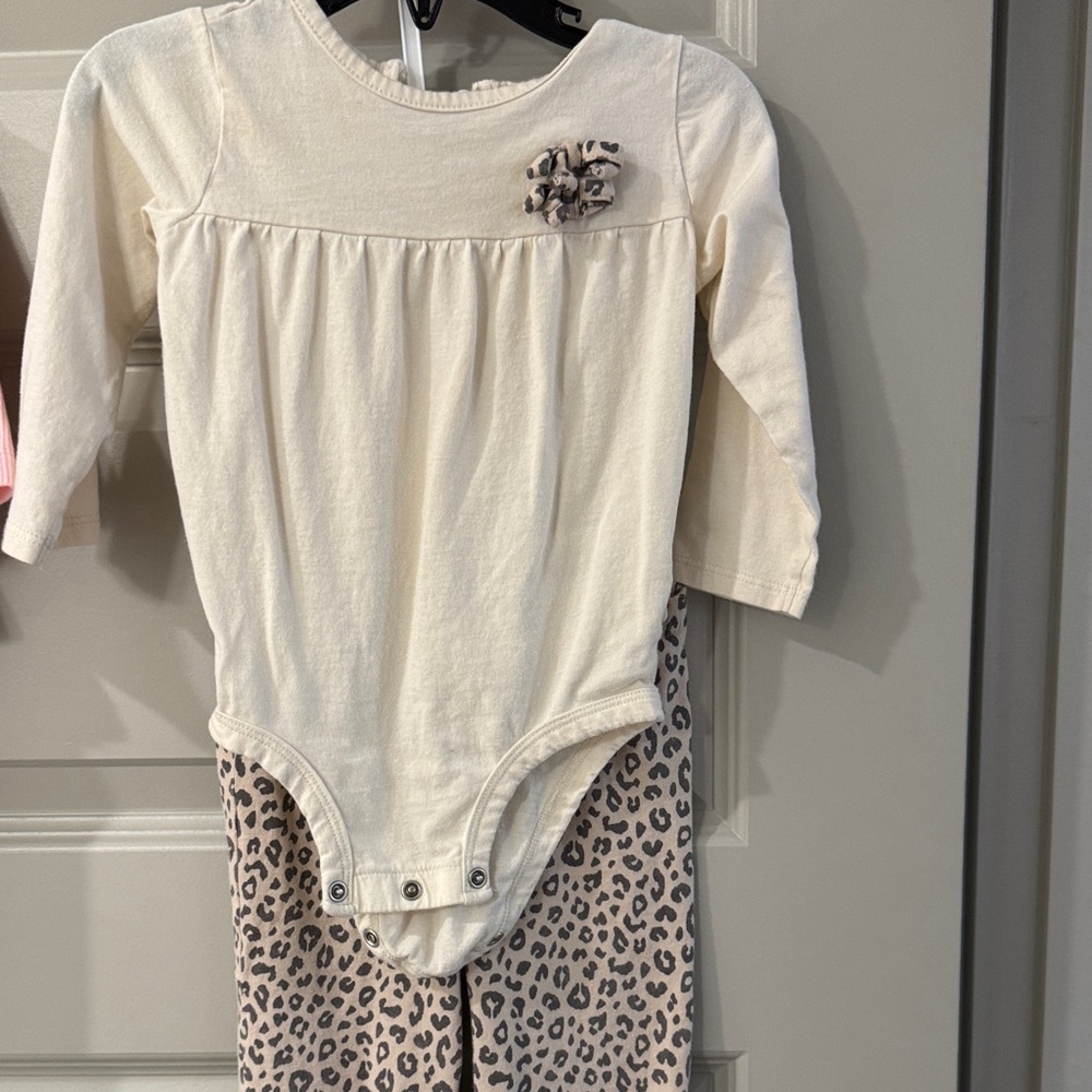 Carter's Cream and Leopard Print Kids Matching Set